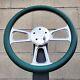 16 Inch Chrome Semi Truck Steering Wheel With Teal Vinyl Grip 5 Hole