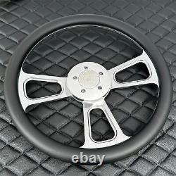 16 Inch billet Semi Truck Steering Wheel with Black Vinyl Grip 5 Hole