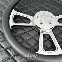 16 Inch billet Semi Truck Steering Wheel with Black Vinyl Grip 5 Hole