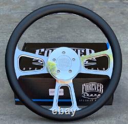 16 Inch billet Semi Truck Steering Wheel with Black Vinyl Grip 5 Hole