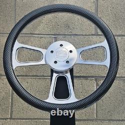16 Inch billet Semi Truck Steering Wheel with Carbon Fiber Hydro Dipped Wrap
