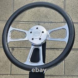 16 Inch billet Semi Truck Steering Wheel with Carbon Fiber Hydro Dipped Wrap