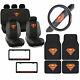16pc Superman Car Truck Front Back Floor Mats Steering Wheel Cover Seat Covers