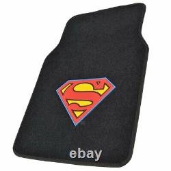 16pc Superman Car Truck Front Back Floor Mats Steering Wheel Cover Seat Covers