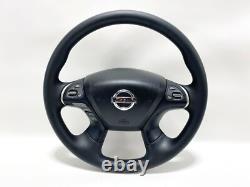 17-20 Nissan Pathfinder Black Leather Steering Wheel Assembly W Switches Oem