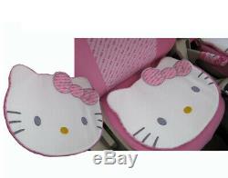 17PC Sanrio Hello Kitty Front Back Car Seat Covers Steering Wheel Cover Lot More