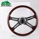 18 4 Spoke Wood Steering Wheel Chrome For Freightliner Peterbilt Kenworth Volvo