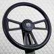 18 Black Aluminum Steering Wheel Big Rig Black Hydro Dipped 5 Hole Semi Truck
