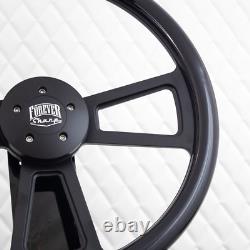 18 Black Aluminum Steering Wheel Big Rig Black Hydro Dipped 5 Hole Semi Truck