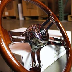 18 Dark Wood Steering Wheel 4 Spoke Freightliner, Kenworth, Peterbilt BLEMISHED