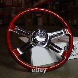 18 Dark Wood Steering Wheel 4 Spoke Freightliner, Kenworth, Peterbilt BLEMISHED