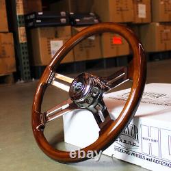 18 Dark Wood Steering Wheel 4 Spoke Freightliner, Kenworth, Peterbilt BLEMISHED