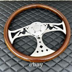 18 Dark Wood Steering Wheel Chrome Fat Guy for Kenworth Peterbilt Hub Included