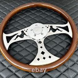 18 Dark Wood Steering Wheel Chrome Fat Guy for Kenworth Peterbilt Hub Included