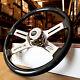 18 Grey Steering Wheel Chrome 4 Spoke Freightliner, Kenworth, Peterbilt, Volvo