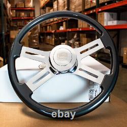 18 Grey Wood Steering Wheel Chrome Dual Spoke Kenworth Peterbilt Hub Included
