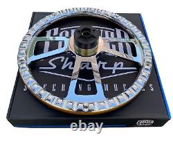 18 Inch Billet Aluminum Semi Truck Steering Wheel Wood Aluminum Rivets 5 Hole