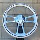 18 Inch Chrome Semi Truck White Stripe Steering Wheel Horn Big Rig