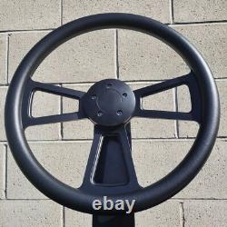 18 Inch Matte Black Semi Truck Steering Wheel Black Vinyl Wrap 5 Hole