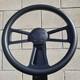 18 Inch Matte Black Semi Truck Steering Wheel Black Vinyl Wrap 5 Hole
