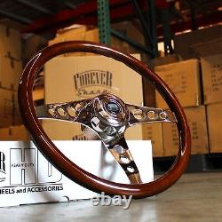 18 Steering Wheel 3-Spoke Wood (For Freightliner, Kenworth, Peterbilt, Volvo)