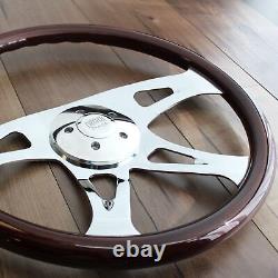 18 Steering Wheel 4 Spoke Chrome Talon Dark Wood BLEM, Cosmetic defects