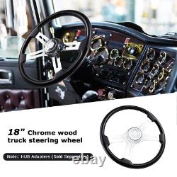 18 inch Wood Truck Steering Wheel 4 Spoke for Kenworth Peterbilt Volvo