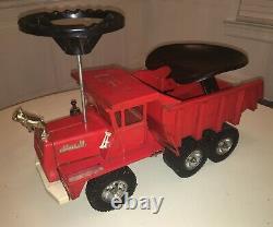 1960's Buddy L Mack Metal Dump Truck with Steering Wheel and Seat. RARE withHISTORY