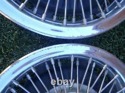 1960's Chevrolet Wire Wheel Covers with Spinners Camaro Chevelle Nova Impala Pair