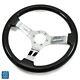 1964-1988 Chevy Cars Steering Wheel Black Wood With Chrome Spokes 14