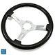 1964-1988 Gm Cars Steering Wheel Black Wood With Brushed Silver Spokes 14
