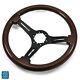 1964-1988 Gm Cars Steering Wheel Wood With Black Anodized Spokes 14