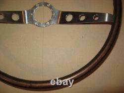 1964 66 Chevrolet Chevelle Original Walnut Finish 2 Spoke Steering Wheel, Bare