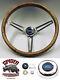 1965-1969 Ford Steering Wheel Blue Oval 15 Muscle Car Walnut Wood
