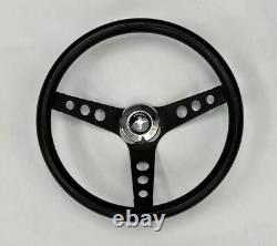 1965-1969 Mustang 13 1/4 classic black on black steering wheel Mustang Horn Cap