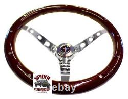 1965-1969 Mustang steering wheel PONY 15 CLASSIC MAHOGANY WOOD