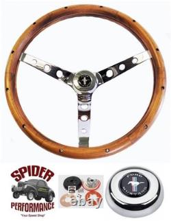 1965-1969 Mustang wood steering wheel PONY 15 CLASSIC WALNUT