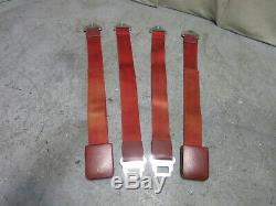 1965 Mustang Coupe Fastback Red Seat Belt Set Original Nice