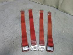 1965 Mustang Coupe Fastback Red Seat Belt Set Original Nice