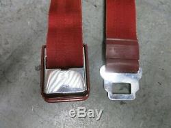 1965 Mustang Coupe Fastback Red Seat Belt Set Original Nice