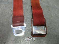 1965 Mustang Coupe Fastback Red Seat Belt Set Original Nice