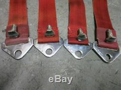 1965 Mustang Coupe Fastback Red Seat Belt Set Original Nice