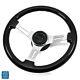 1967-1968 Buick Black Wood Brushed Silver Steering Wheel With Buick Center Cap Kit