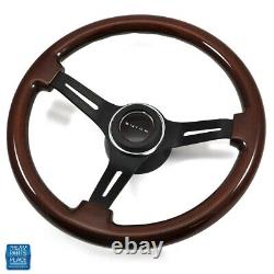 1967-1968 Buick Wood & Black Anodized Steering Wheel BUICK Center Cap Kit