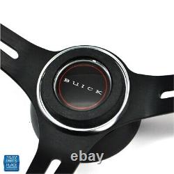 1967-1968 Buick Wood & Black Anodized Steering Wheel BUICK Center Cap Kit