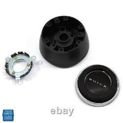 1967-1968 Buick Wood & Black Anodized Steering Wheel BUICK Center Cap Kit