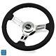 1967-1968 Chevy Black Wood & Black Anodized Steering Wheel With Ss Center Cap Kit