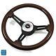 1967-1968 Chevy Cherry Wood Black Anodized Steering Wheel Bowtie Center Cap Kit