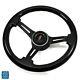 1967-1968 Olds Black Wood Black Anodized Steering Wheel With Rocket Center Cap Kit