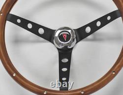 1967 68 Pontiac GTO Firebird LeMans Grant Wood Steering Wheel Black Spokes 15